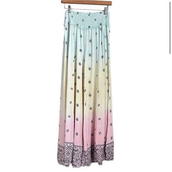 Surf Gypsy Women M Hombre Wide Leg‎ Pull On Palazzo Pants Beach Coastal Bohemian - Picture 1 of 3